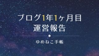 ブログ1年1ヶ月目 運営報告