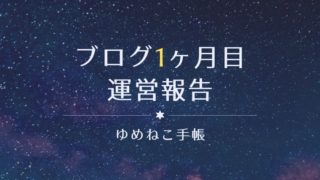 ブログ1ヶ月目 運営報告
