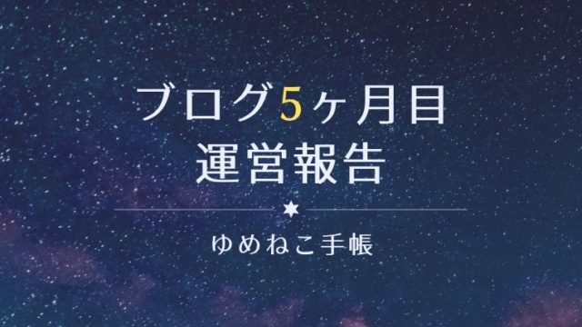 ブログ5ヶ月目 運営報告
